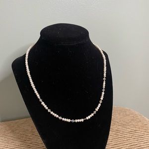 Cultured pearl and sterling necklace
